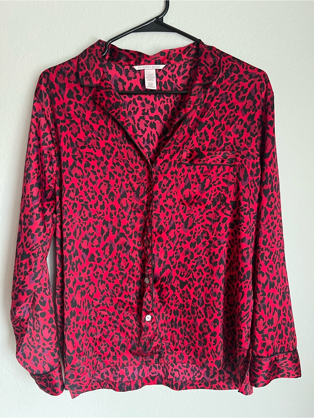 Victoriaâs Secret Animal Print Satin Sleep Shirt, S